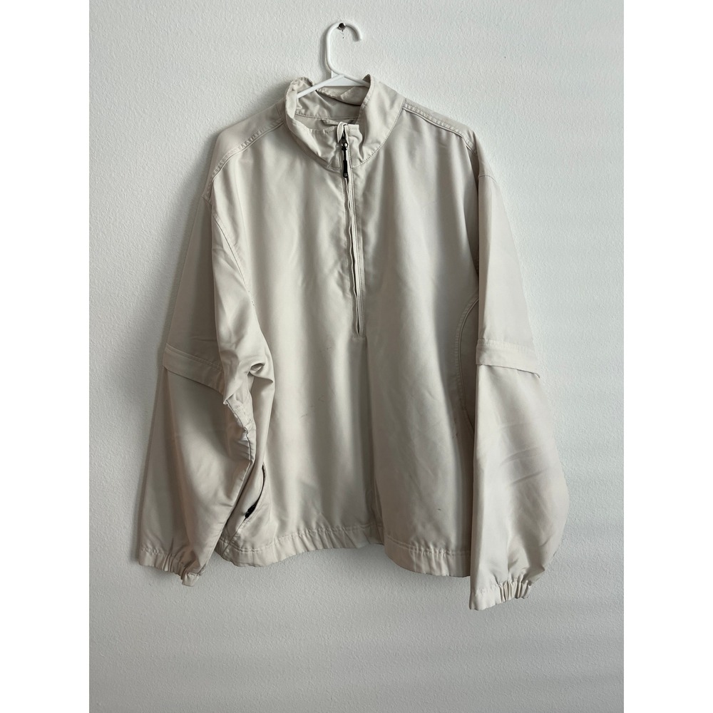Cutter & Buck‎ CB Windtec Mens Large Cream Half Zip Windbreaker Golf Jacket L